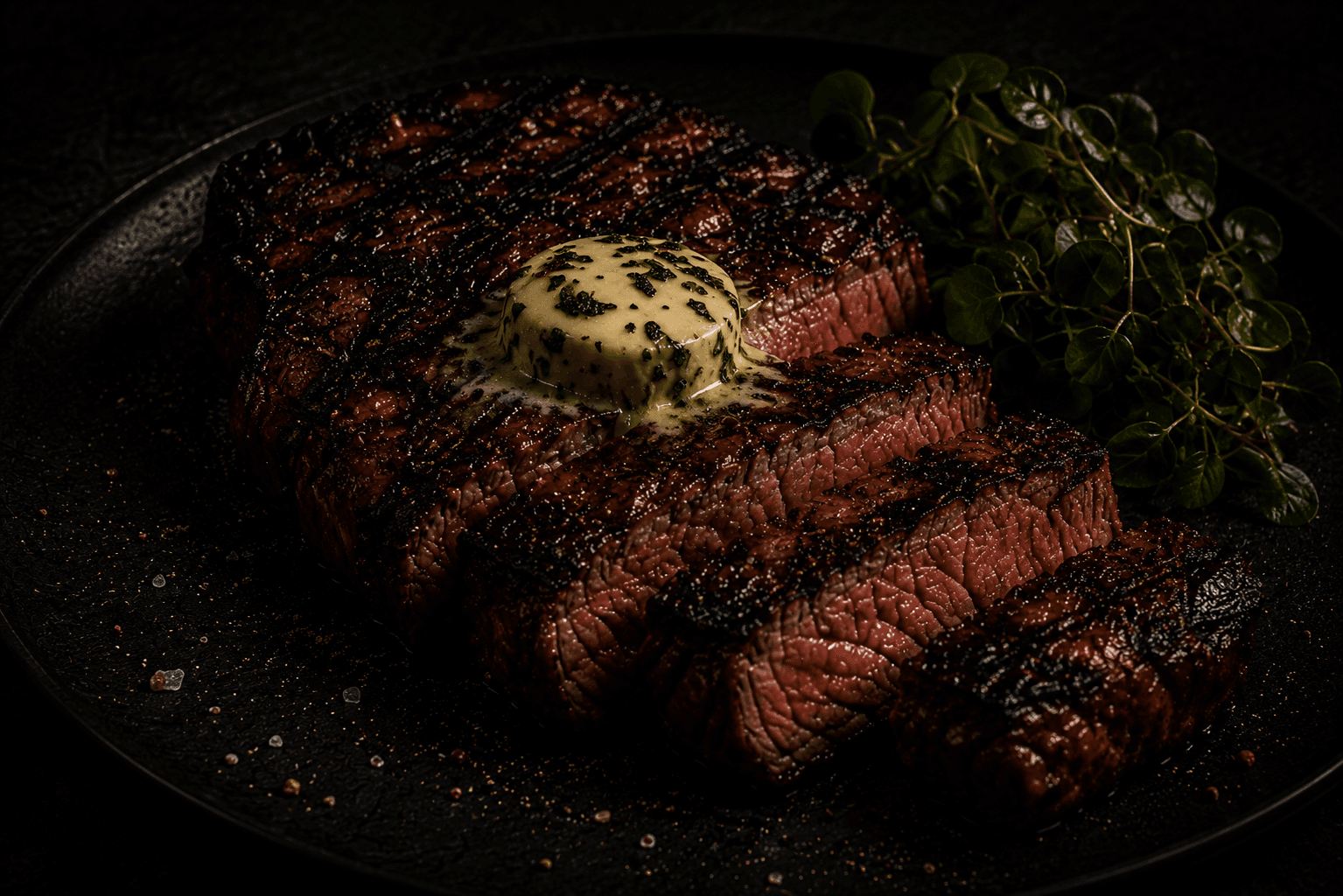 35-day dry-aged ribeye steak with bone marrow butter